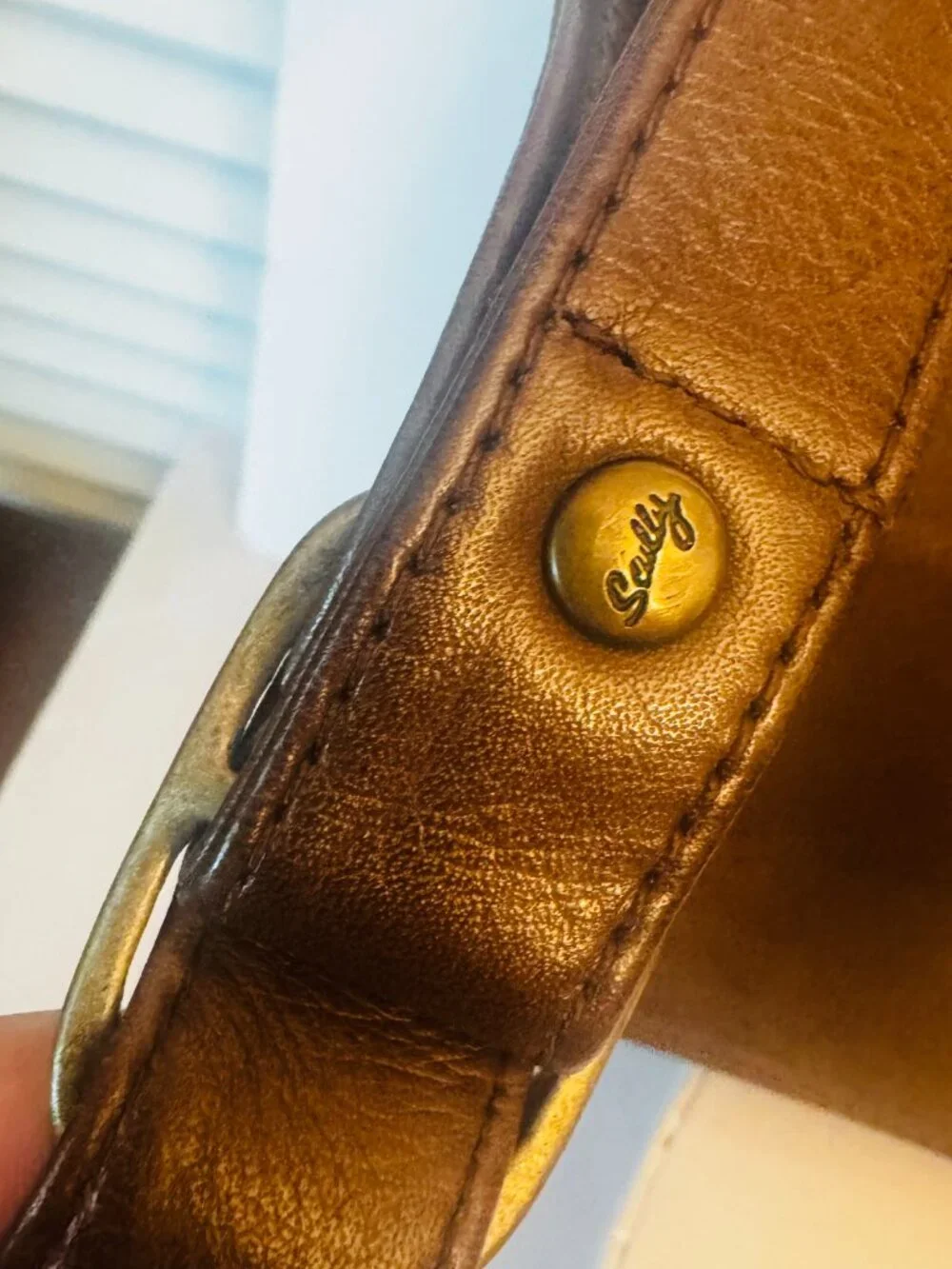 Vtg Rare Scully Leather Messenger Bag 16x11 Brown Crossbod Laptop Organizer READ